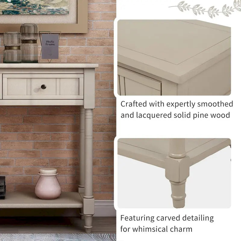 Daisy Series Console Table with 2 Drawers and Bottom Shelf