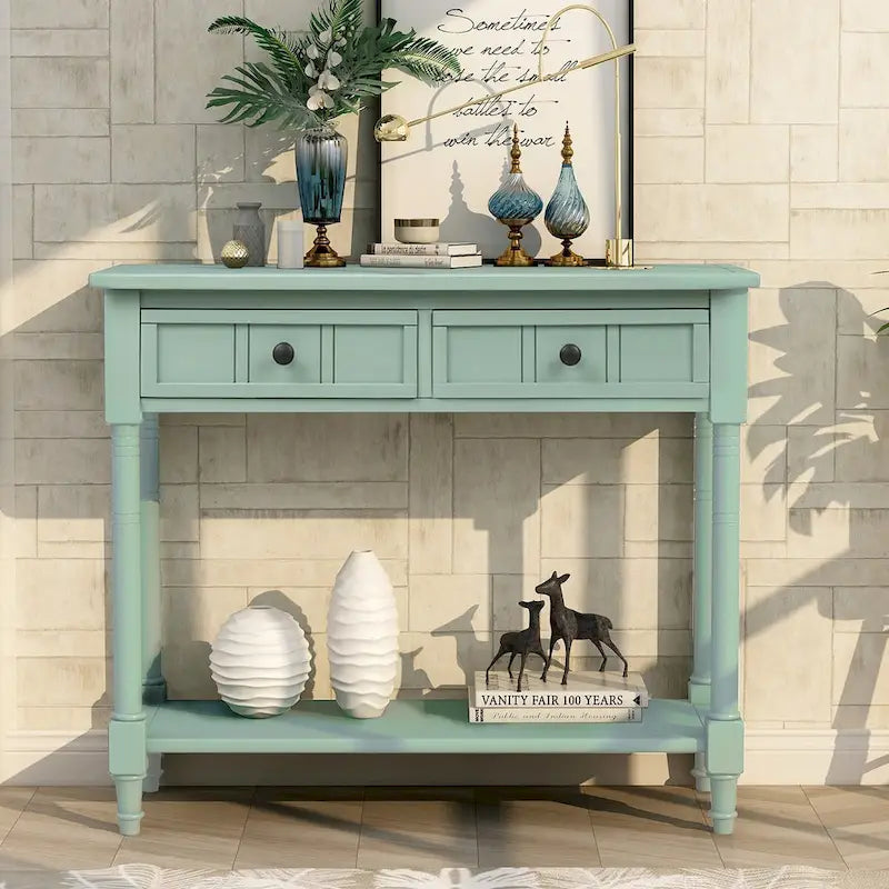 Daisy Series Console Table with 2 Drawers and Bottom Shelf