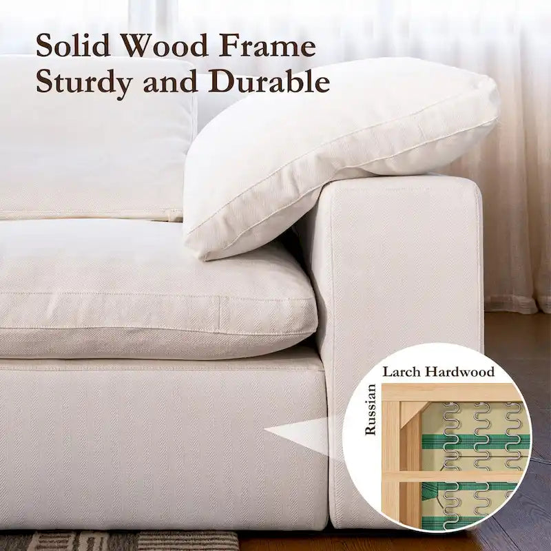 90.56 Slipcovered Modular Cloud Sofa -Loveseat