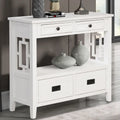 36 Farmhouse Pine Wood Console Table Entry Sofa Table with 4 Drawers & 1 Storage Shelf