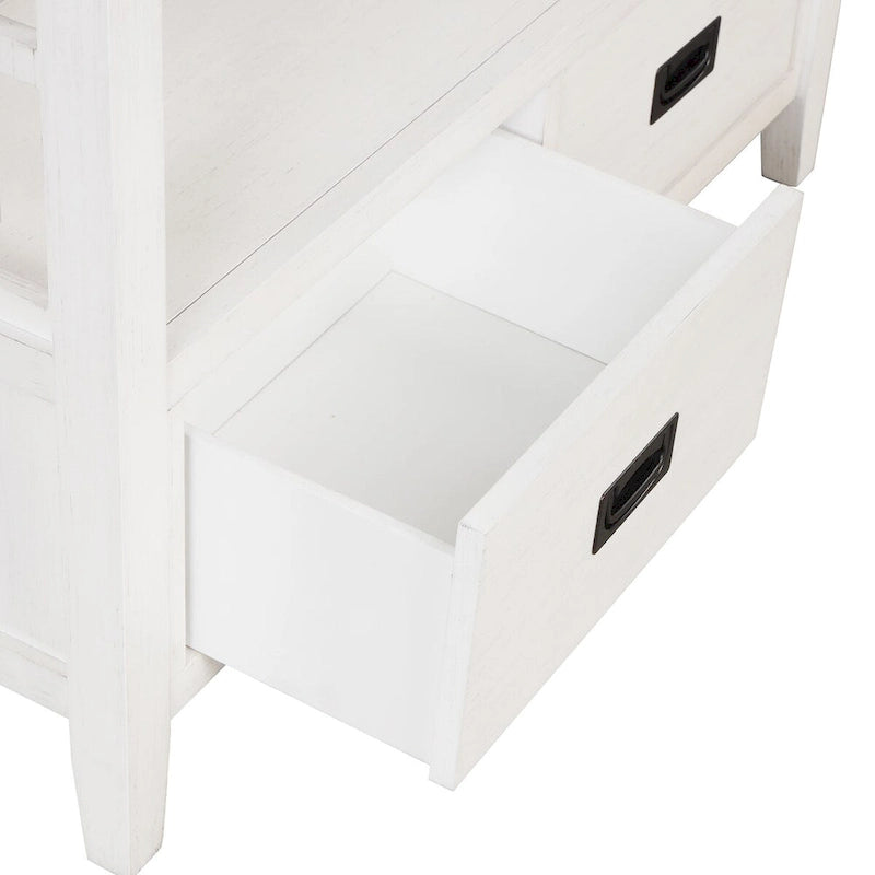 36 Farmhouse Pine Wood Console Table Entry Sofa Table with 4 Drawers & 1 Storage Shelf