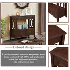 36 Farmhouse Pine Wood Console Table Entry Sofa Table with 4 Drawers & 1 Storage Shelf
