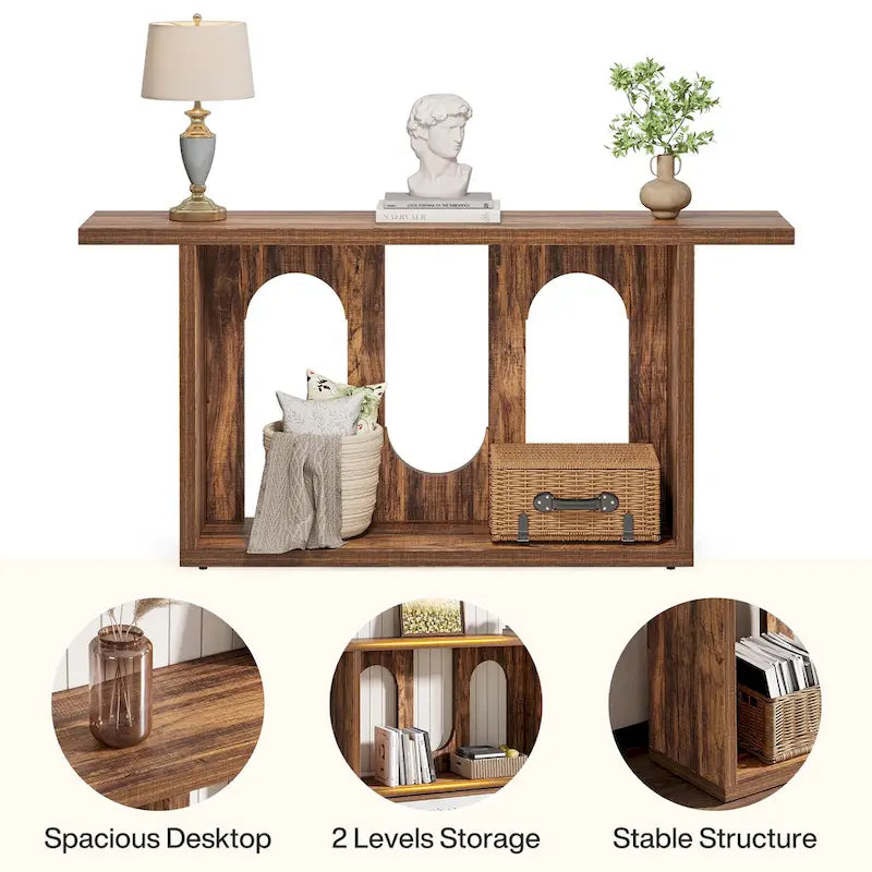 70.87-inch Wood Sofa Console Table for Entryway Living Room