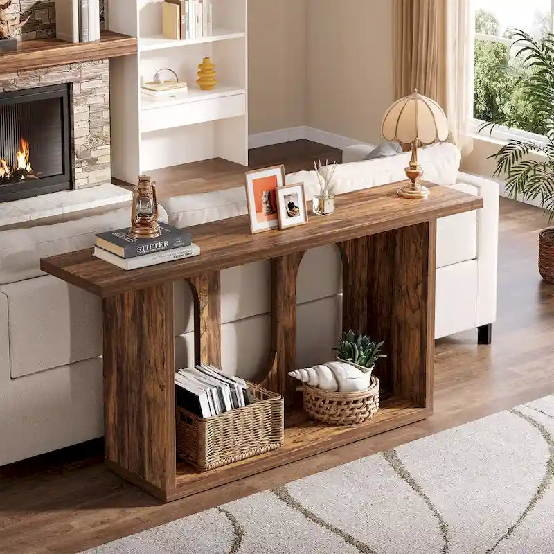 70.87-inch Wood Sofa Console Table for Entryway Living Room