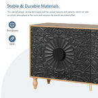 Carved Symmetrical Design Door Sideboard