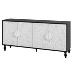 Carved Symmetrical Design Door Sideboard