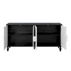 Carved Symmetrical Design Door Sideboard