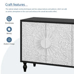 Carved Symmetrical Design Door Sideboard