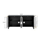 Carved Symmetrical Design Door Sideboard