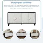 Carved Symmetrical Design Door Sideboard