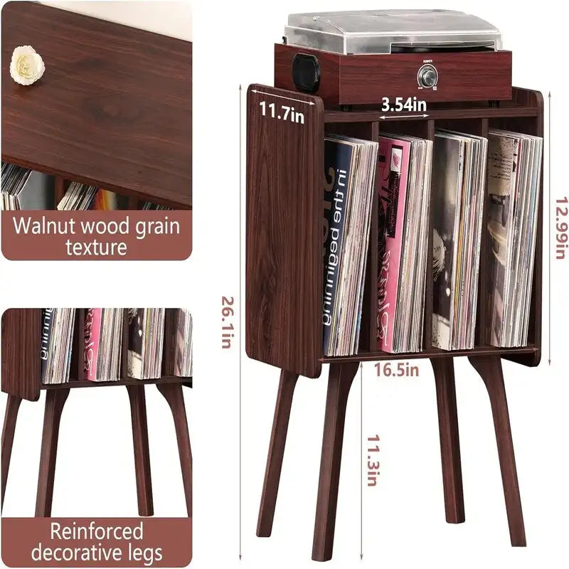 Small Record Player Stand Width 11.7 in - 16.5 x 11.7 x 26.1