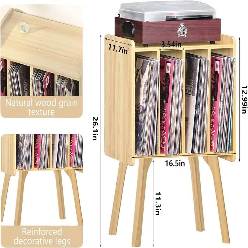 Small Record Player Stand Width 11.7 in - 16.5 x 11.7 x 26.1