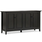WYNDENHALL Halifax SOLID WOOD 66 Wide Transitional Wide 4Door Storage Cabinet in Hickory Brown - 18d x 66 w x 34h