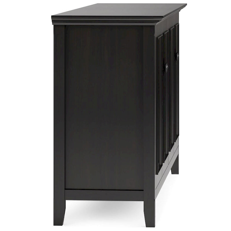 WYNDENHALL Halifax SOLID WOOD 66 Wide Transitional Wide 4Door Storage Cabinet in Hickory Brown - 18d x 66 w x 34h