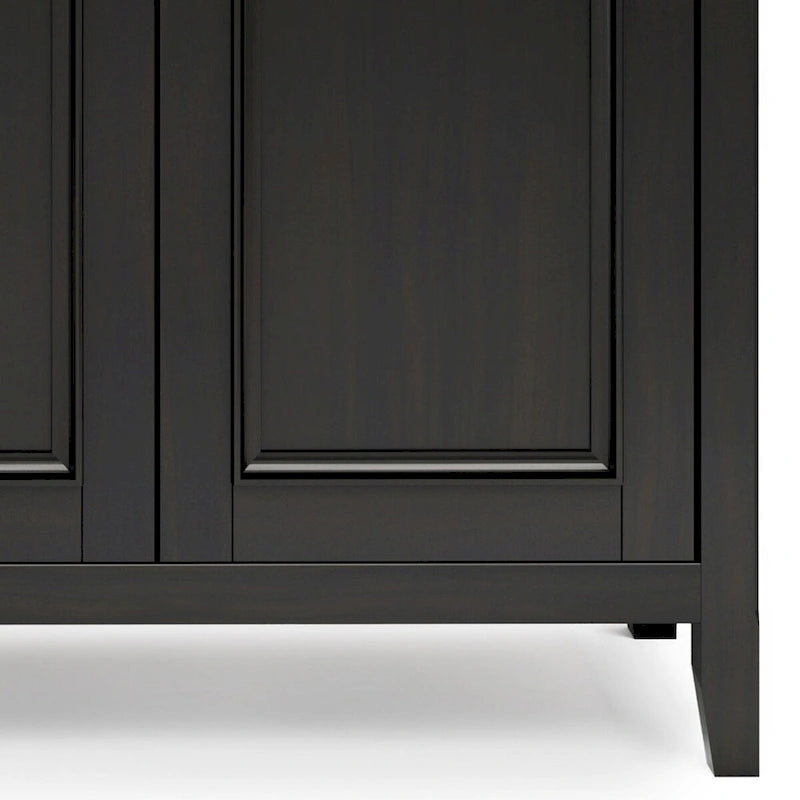WYNDENHALL Halifax SOLID WOOD 66 Wide Transitional Wide 4Door Storage Cabinet in Hickory Brown - 18d x 66 w x 34h
