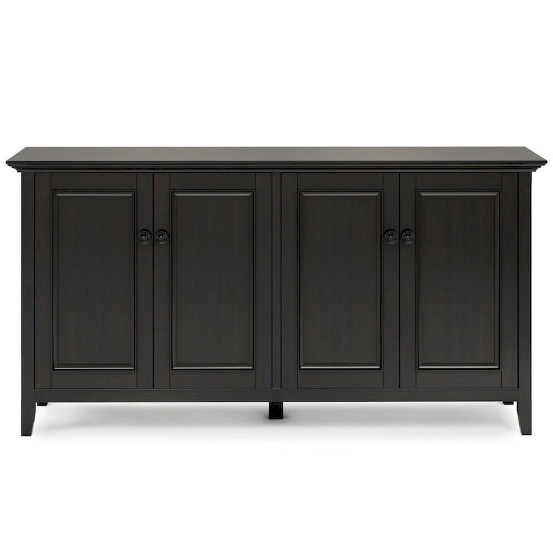 WYNDENHALL Halifax SOLID WOOD 66 Wide Transitional Wide 4Door Storage Cabinet in Hickory Brown - 18d x 66 w x 34h
