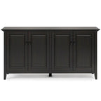 WYNDENHALL Halifax SOLID WOOD 66 Wide Transitional Wide 4Door Storage Cabinet in Hickory Brown - 18d x 66 w x 34h
