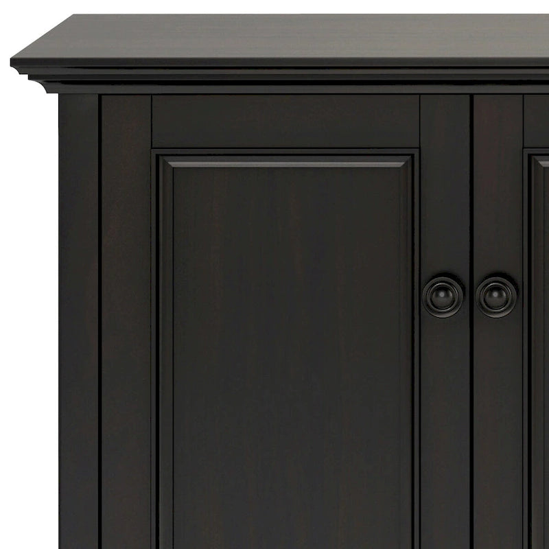 WYNDENHALL Halifax SOLID WOOD 66 Wide Transitional Wide 4Door Storage Cabinet in Hickory Brown - 18d x 66 w x 34h