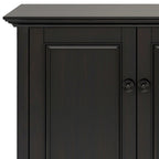 WYNDENHALL Halifax SOLID WOOD 66 Wide Transitional Wide 4Door Storage Cabinet in Hickory Brown - 18d x 66 w x 34h