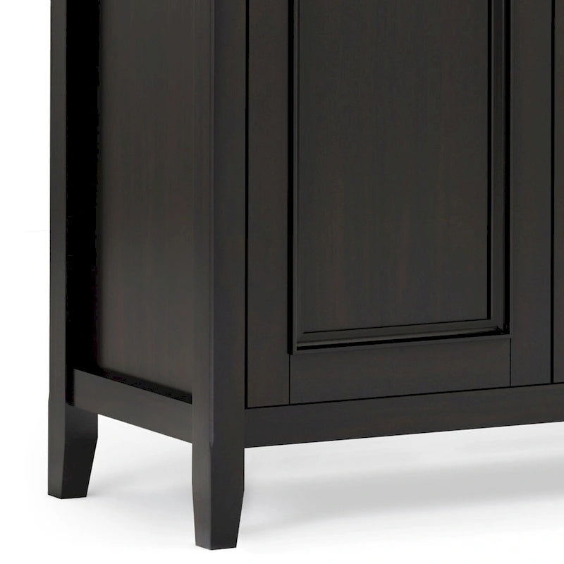 WYNDENHALL Halifax SOLID WOOD 66 Wide Transitional Wide 4Door Storage Cabinet in Hickory Brown - 18d x 66 w x 34h