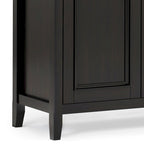 WYNDENHALL Halifax SOLID WOOD 66 Wide Transitional Wide 4Door Storage Cabinet in Hickory Brown - 18d x 66 w x 34h