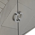 4-Door Storage Cabinet with Pine Legs and MDF