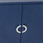 4-Door Storage Cabinet with Pine Legs and MDF
