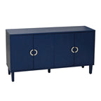 4-Door Storage Cabinet with Pine Legs and MDF