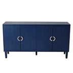4-Door Storage Cabinet with Pine Legs and MDF