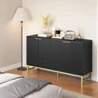 JASIWAY Buffet Table Kitchen Sideboard with Wavy-patterned Doors