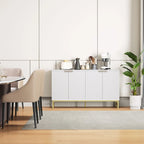 JASIWAY Buffet Table Kitchen Sideboard with Wavy-patterned Doors