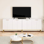 JASIWAY Buffet Table Kitchen Sideboard with Wavy-patterned Doors