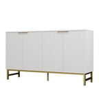 JASIWAY Buffet Table Kitchen Sideboard with Wavy-patterned Doors