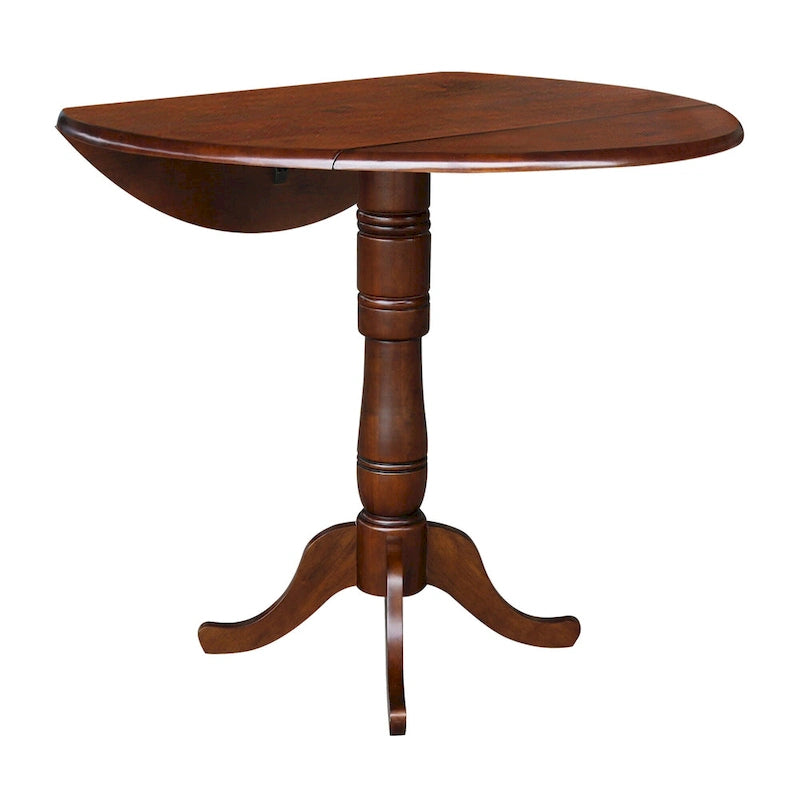 42 Round Top Bar Height Table and Two Stools - Espresso