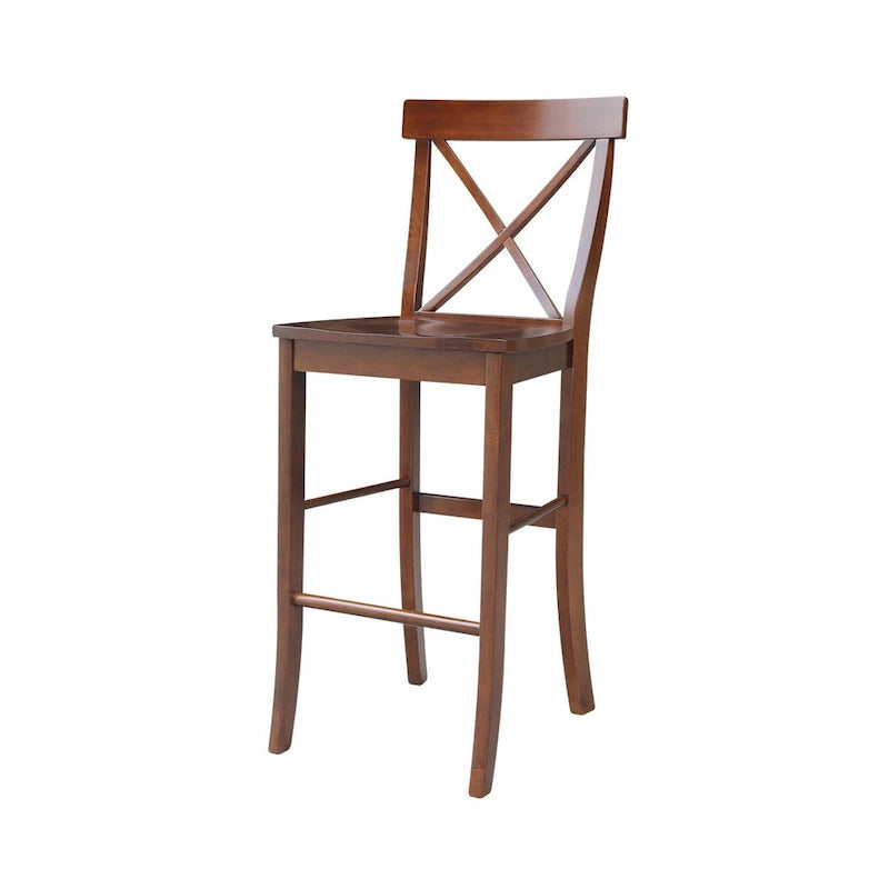 42 Round Top Bar Height Table and Two Stools - Espresso