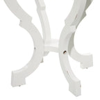 Scrolled Wood Round End Accent Table - 25x19x19