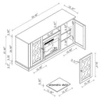 54 in. TV Stand Console for TVs up to 60 in. with Electric Fireplace - 54 in Width