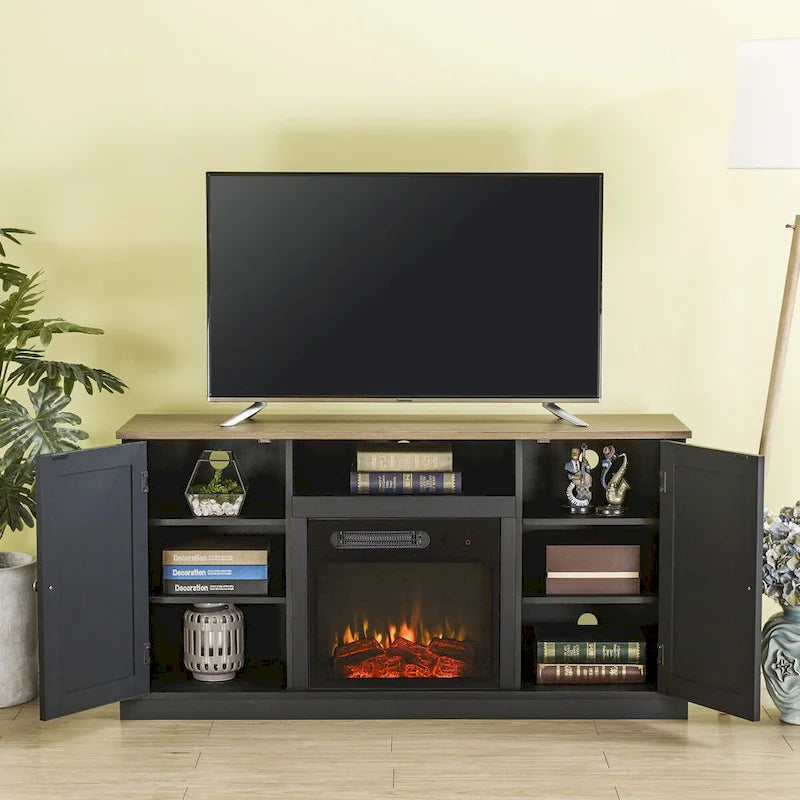 54 in. TV Stand Console for TVs up to 60 in. with Electric Fireplace - 54 in Width
