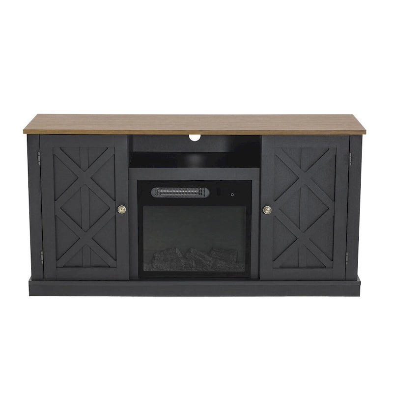 54 in. TV Stand Console for TVs up to 60 in. with Electric Fireplace - 54 in Width