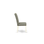 East West Furniture Dinette Set- a Dining Table and Gray Linen Fabric Parsons Chairs, Off-White(Pieces Options)