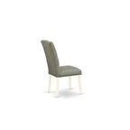 East West Furniture Dinette Set- a Dining Table and Gray Linen Fabric Parsons Chairs, Off-White(Pieces Options)