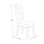 East West Furniture Dinette Set- a Dining Table and Gray Linen Fabric Parsons Chairs, Off-White(Pieces Options)