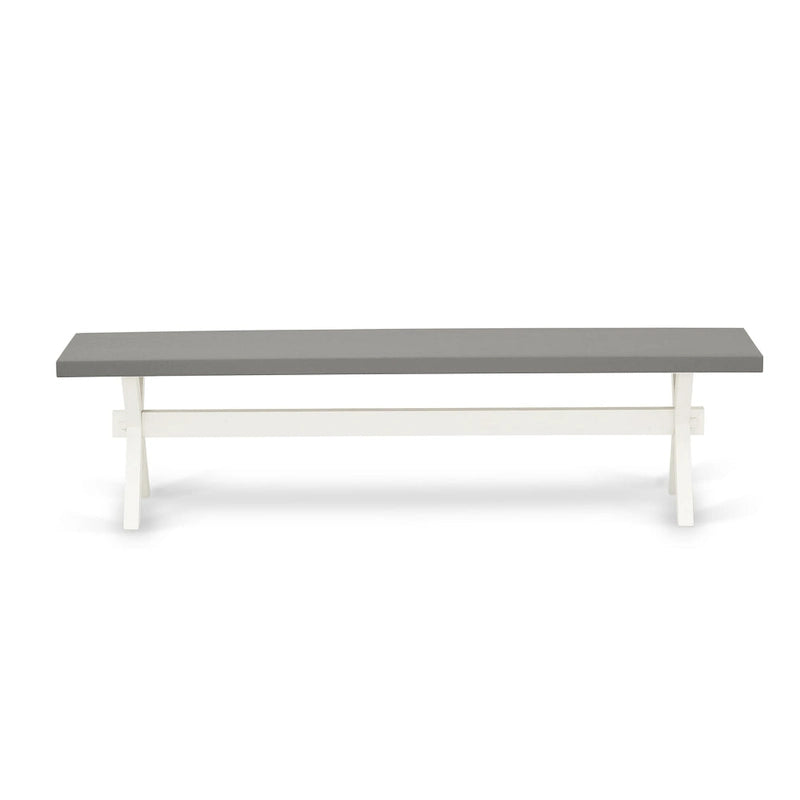 East West Furniture Dinette Set- a Dining Table and Gray Linen Fabric Parsons Chairs, Off-White(Pieces Options)
