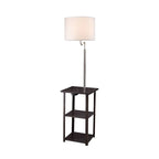 58 Squared Sofa Side Shelves Table Lamp w/ Power Station