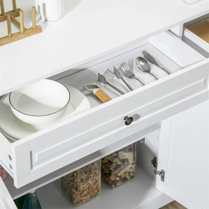Modern Kitchen Buffet Cabinet with 2 Drawers and Adjustable Shelves