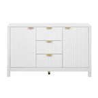 Modern Wave-Design Entryway Cabinet with 3 Adjustable Shelves 2Doors Storage Console Table with3 Drawers