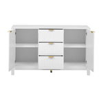 Modern Wave-Design Entryway Cabinet with 3 Adjustable Shelves 2Doors Storage Console Table with3 Drawers