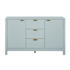 Modern Wave-Design Entryway Cabinet with 3 Adjustable Shelves 2Doors Storage Console Table with3 Drawers