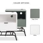 DH BASIC 2-Piece Modern Coffee Table and End Table Set with 3D Wave Accented Drawers by Denhour