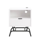 DH BASIC 2-Piece Modern Coffee Table and End Table Set with 3D Wave Accented Drawers by Denhour